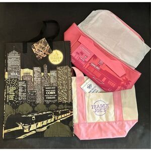 Set Of 3 Trader Joe’s Nocturne Reusable & Mini Canvas & Insulated Lunch Bags